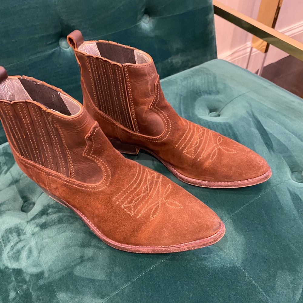 Golden Goose brown cowboy ankle boots